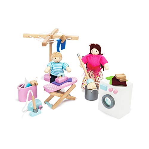 Le Toy Van – Daisylane Waschraum-Zubehörset aus Holz für Puppenhäuser | Puppenhaus-Möbelsets für Mädchen – Geeignet für… – Bild 3