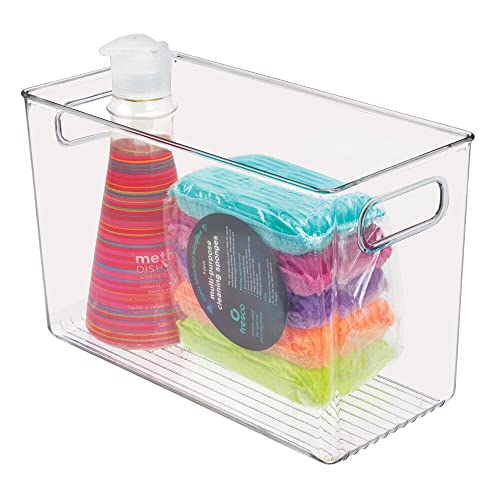 mDesign Plastic Storage Organizer Bin with Handle for Bathroom Vanity