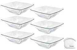 MinWill Brands Fiore Square Glass Salad Bowls with