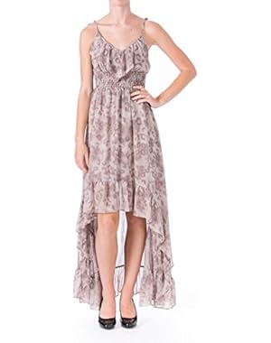 GUESS Animal-Print High-Low Dress