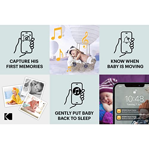 KODAK Cherish C525P Smart Video Baby Monitor + R100 Baby Monitor Range