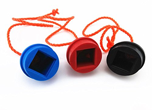 Honbay 3pcs Mix Color Rubber Pool Table Billiard Cue Chalk Holders with String - Thumbnail 4