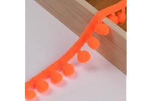 suxuMhao 20 Yards Pom Fringe Trim,Mini Ball Tassel,0.98inch Wide Soft Pompom Fringed Ribbon,E09