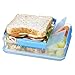 Sistema To Go Collection Snack Attack Duo Food Storage Container, 32.9 oz./1.0 L, Clear/Blue