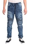 G-Style USA Distressed Biker Moto-Style Jogger Pants