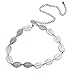 Ikevan Hot Selling Women's Lady Fashion Metal Leaves Chain Belt Chain (Silver)