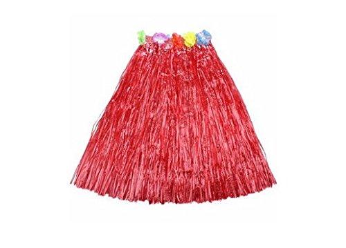 ASIBT 10pc/lot Hawaiian Adult Luau Flowered Grass Skirt, 23 inch Long Hula Skirt