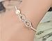 Joyplancraft Bridesmaid Gift,Imitation Pearl Bracelet,Infinity Charm with Rhinestone Bracelet