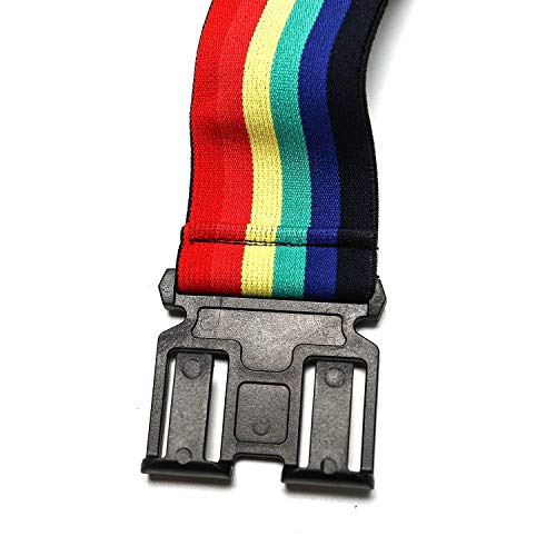 Men's Perry Suspenders 2 Inch Elastic Hook End Suspenders Y Back Adjustable (Rainbow)