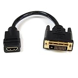 StarTech.com 8in HDMI to DVI-D Video Cable Adapter - HDMI Female to DVI Male - HDMI to DVI Dongle Adapter Cable (HDDVIFM8IN)
