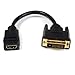 StarTech.com 8in HDMI to DVI-D Video Cable Adapter - HDMI Female to DVI Male - HDMI to DVI Dongle Adapter Cable (HDDVIFM8IN) primary