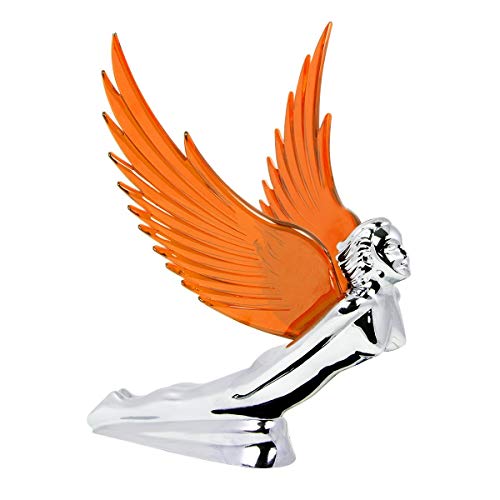 GG Grand General 48106 Amber 8 X 8 inches Chrome Flying Goddess Hood Ornament w…