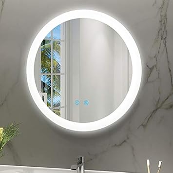 IMPTS Badspiegel φ60cm rund Badezimmerspiegel mit LED Beleuchtung