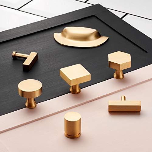 Contemporary Brass Gold Cupboard Door Knobs Cabinet Pulls Handle Designs (Square)