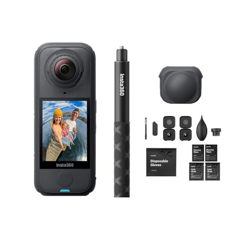 Insta360 X4 Air Ersatzlinsen-Bundle – 165 g leichte 8K 360°-Kamera, Unsichtbarer Selfie-Stick, auswechselbare Linsen, Aufnehmen & dann ausrichten, int