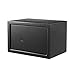 Security Safe, Steel Box for Safety with Key Lock for Home, Small Durable Hard Safe for Money, Cash, Deposit, Jewelry, File and Document, Cubic Safe Equipment for School, Hotel, Office, Store - Black