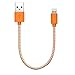 F-color iPhone 6 Charger, iPhone 6S Charger, 8 Inch Short Apple Certified Nylon Braided Cable Cord Compatible with iPhone 8 7 6S 6 Plus 5S 5, iPhone SE, iPad Air 2 Mini 4 3 iPad Pro Orange