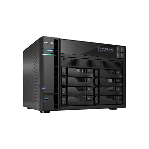 Asustor AS6208T + AS-RC13 Remote | Network Attached Storage | 1.6GHz Quad-Core, 4GB RAM | Personal Private Cloud | Home or Business Data Media Server (8 Bay Diskless NAS) - Image 4
