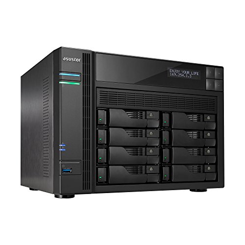 Asustor AS6208T | Network Attached Storage + Free exFAT License | 1.6GHz Quad-Core, 4GB RAM | Personal Private Cloud | Home or Business Data Media Server (8 Bay Diskless NAS)