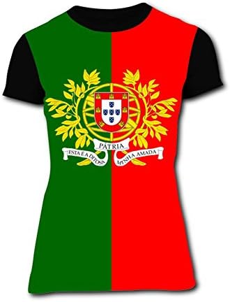 LZSCYZS Portugal National Flag Women Printing 2018 World Cup Adults T-Shirt Tee Shirt Tops for Women XXL