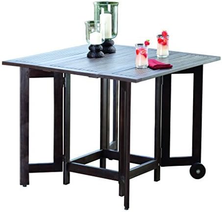 Merry Garden Eucalyptus Folding Square Table , Espresso Stain