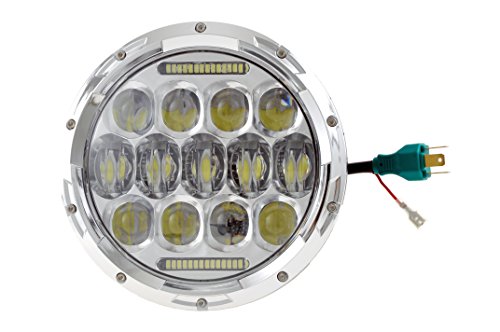 DOT Chrome 7 Inch 75w Jeep Wrangler Led Headlight with DRL Philips Led Chip for Wrangler Harley Daymaker Trucks Off Road Lights