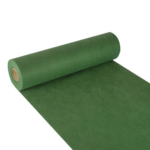 PAPSTAR #84319 Table Runner Fabric Like Soft Selection 24 m x 40 cm Dark Green on a Roll