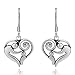 925 Sterling Silver Mom and Child Heart Hug Love Dangle Earrings