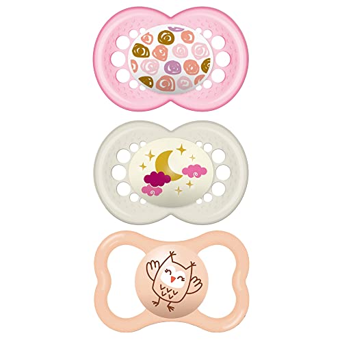 MAM Variety Pack Baby Pacifier, Includes 3 Types of Pacifiers, Nipple Shape Helps Promote