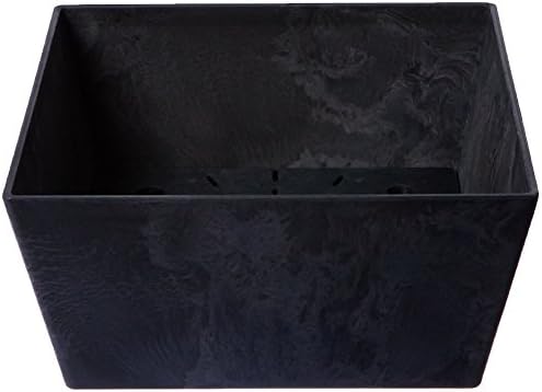 Artstone 36108 Low Square Ella Planter, Black, 10Inch