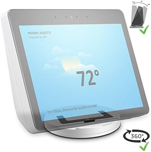 ATOPHK Echo Show Stand, Echo Spot Stand, Aluminum Stand for Amazon New Echo Show (2nd Gen) Spot Speaker Accessories, Horizontal 360 Rotation, Longitudinal Angle Change Base Silver 04