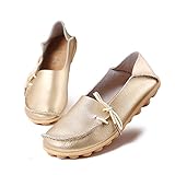 Labato Style Women’s Leather Casual Loafers Driving Moccasin Flats Slip-On Slipper Shoes