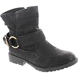 Dbdk Lucy-13 Women's Distressed Side Zipper Lug Sole Flat Heel Ankle Booties