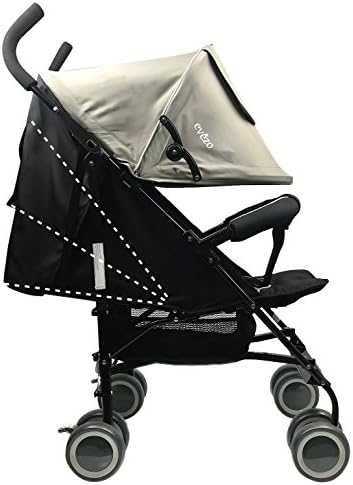 Evezo Travix Lightweight Stroller with Recliner Seat, Gray