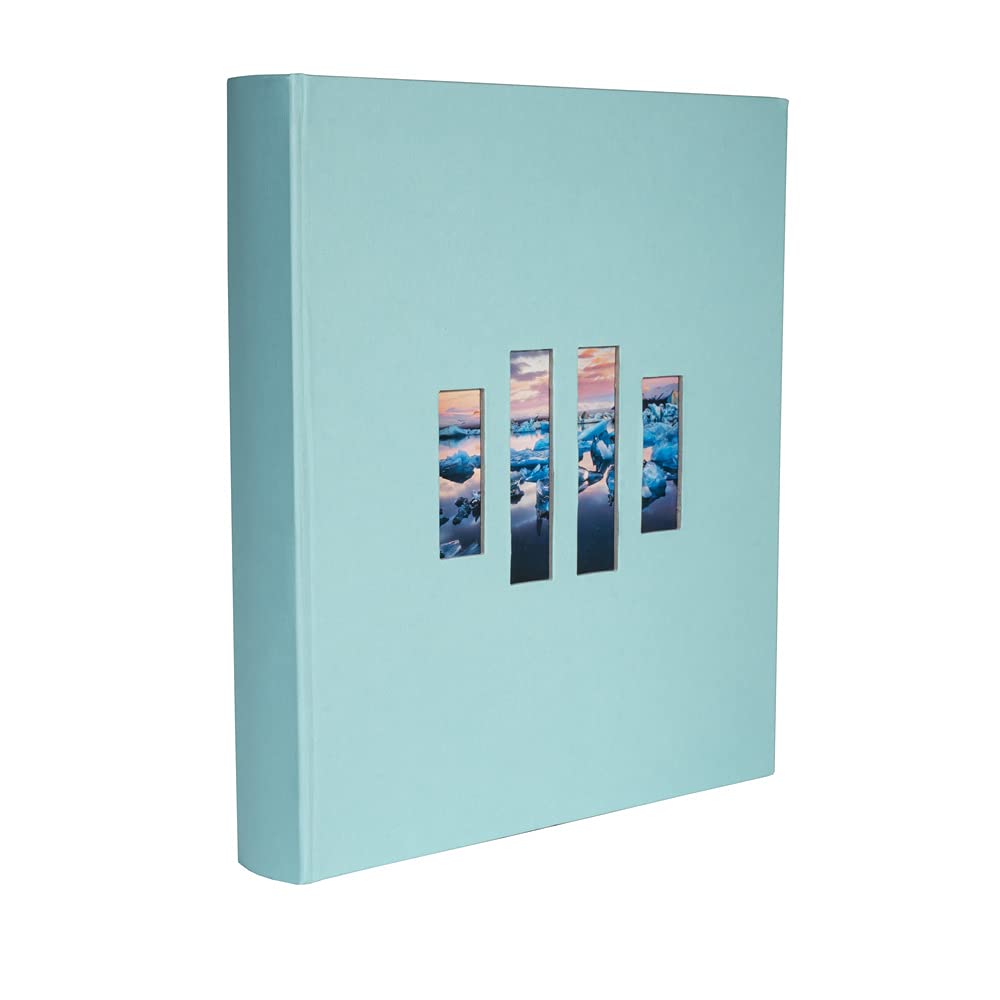 Exacompta - Ref 16070E - MILANO Photo Album Book (60 Pages) -29 x 32cmin Size, Holds 300 Photos, 250gsm Black Card Pages, FSC-Certified - Green Textile Cover