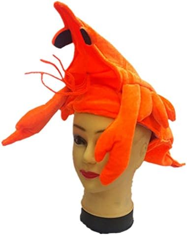 Flower Sea9 Creative Funny Novelty Halloween Christmas Festival Party Unisex Orange Shrimp Soldiers Hat Costume Photography Props