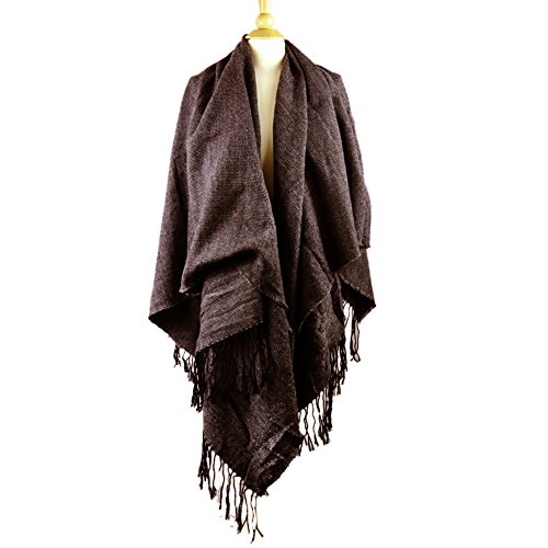 Womens Winter Scarf Pashmina Shawl Cape Blanket Poncho Wrap Cardigan
