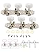Metallor Guitar String Tuning Pegs Machine Heads Tuning Keys Tuners Double Hole for Folk Acoustic Guitar 3L 3R Chrome.