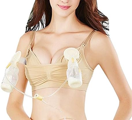 Aluck Hands-Free Breastpump Bra Breast Pump Nursing Pumping Breastfeeding Bra -Large