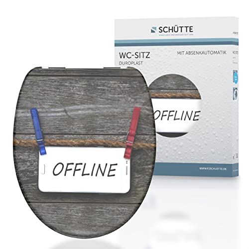 SCHUETTE Offline 82157 Duroplast Offline Toilet Seat with Soft-Close Mechanism, Suitable for All Standard Toilet Basins, Maximum Load of The Toilet Seat 175 kg