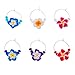 Souarts Mixed 6pcs Polymer Clay Flower Pendants Glass Charms Marker with Gift Box