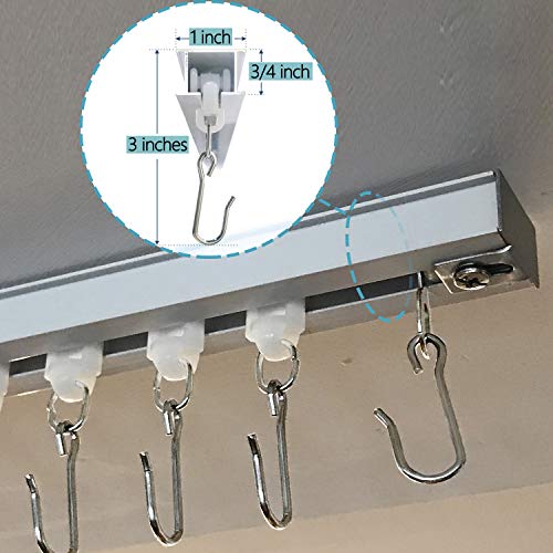 ChadMade Room Divider Ceiling Track Set with Hooks, X-Large Size for Space 12ft - 18ft Wide, Easily Cut to Size