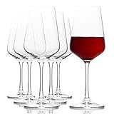 Red Wine Glasses (Set of 6) - Elegant, Durable & Crystal Clear Wine Stemware, 100% Lead Free, Made in Europe, 11.8 Ounce