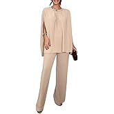Ninimour Women Summer 2 Pieces Outfit Elegant Pearl Embellished Split Sleeve Top Casual Wide Leg Pants Set
