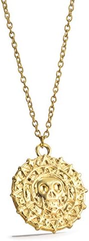 REINDEAR Pirates of The Caribbean Movie Cursed Aztec Cortez Coin Pendant Necklace