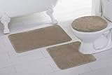 Mk Home Collection 3 Piece Bathroom Rug Set Bath