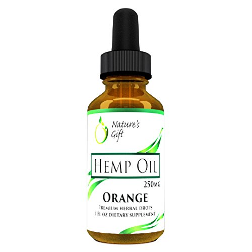 Premium Hemp Oil Drops :: 250mg :: May Help with Pain Relief, Anti-Inflammatory & Joint Support :: Rich in Essential Fatty Acids Omega 3-6-9 :: Non-GMO :: Ultra-Pure Cold-Pressed :: Orange Flavored