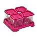 Green Sprouts Reusable Baby Food Glass Containers Freezer Cubes (4oz/4pk)-Pink