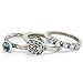Inspirational Silver Swarovski Crystal Boho Reflection Stack Rings - Set of 3 Stacking Rings