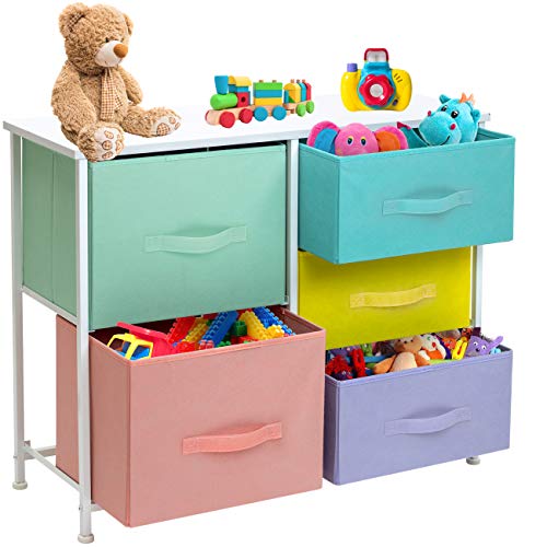 Sorbus Dresser with 5 Drawers Bedside Furniture & Night Stand End